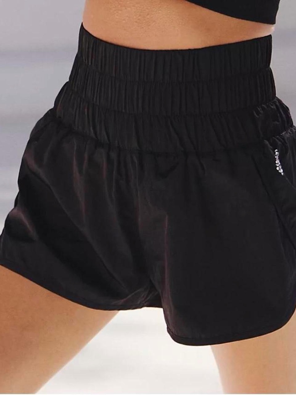 Free People FP Movement The Way Home Run Shorts Black Medium High Rise Running